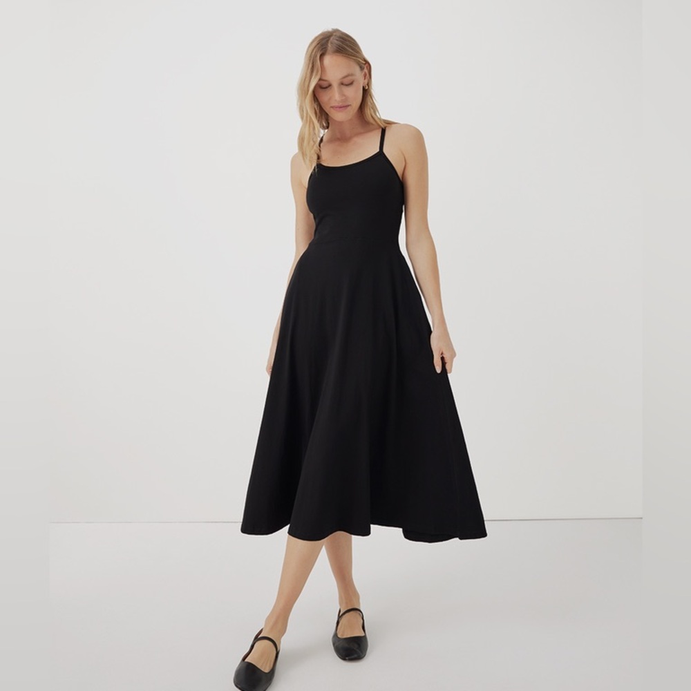 Pact fit and flare midi dress XL black